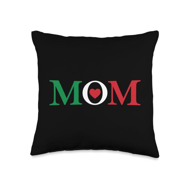 Mom Italian Flag Women Wife Mother's Day Gifts Throw Pillow