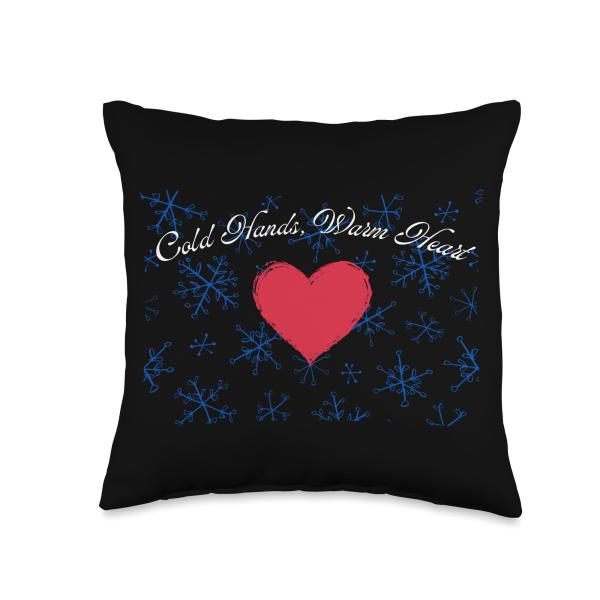 Cold Hands, Warm Heart Throw Pillow