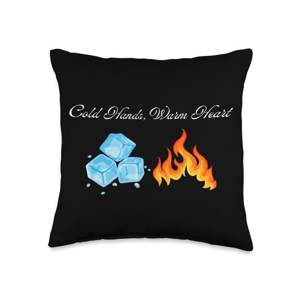 Cold Hands, Warm Heart Throw Pillow