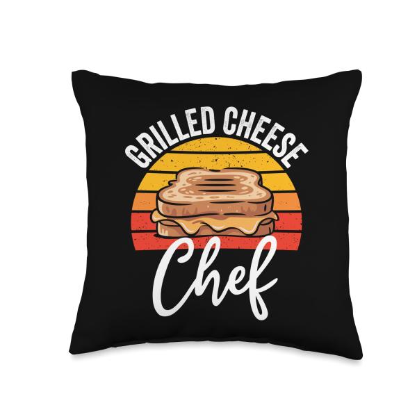 Funny Grilled Cheese Maker Throw Pillow