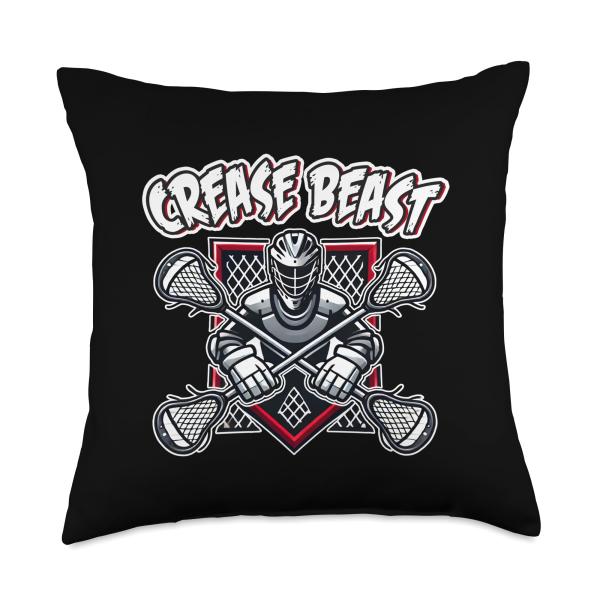 Lacrosse Goalkeeper LAX Goalie Game Day Wear Crease Beast Throw Pillow