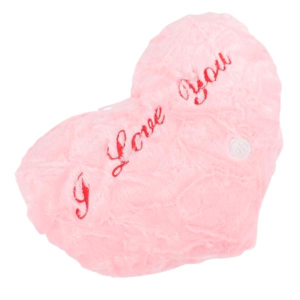 Hemobllo 1piece Heart-Shaped Glowing Plush Pillow for Boys and Girls and Adults Soft Material Unique Decorative Cushion for Bedroom Living and Birthda