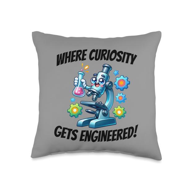 Floral Science Teacher Where Curiosity Gets Engineered Women Throw Pillow