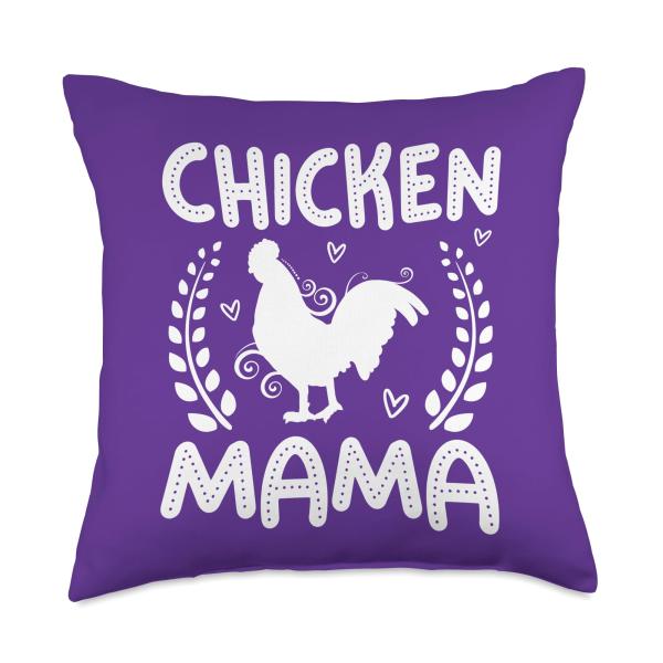 Chicken Mama Funny Farm Hen Mom Mother's Day Throw Pillow