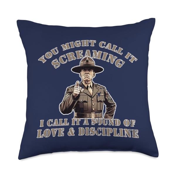 Drill Sergeant Military Drill Team Instructor Bootcamp Gifts Throw Pillow