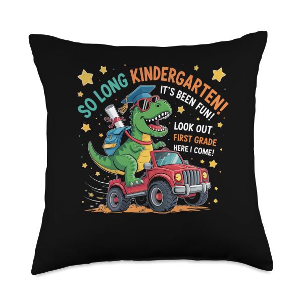 Kindergarten Graduation Party Supplies 2025 Dinosaur Kids Throw Pillow