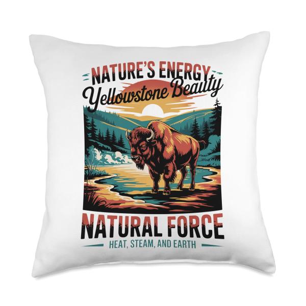 Classic Yellowstone National Park Adventure Yellowstone Throw Pillow