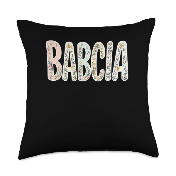 Wildflowers Babcia Floral Mother's Day Babcia Throw Pillow