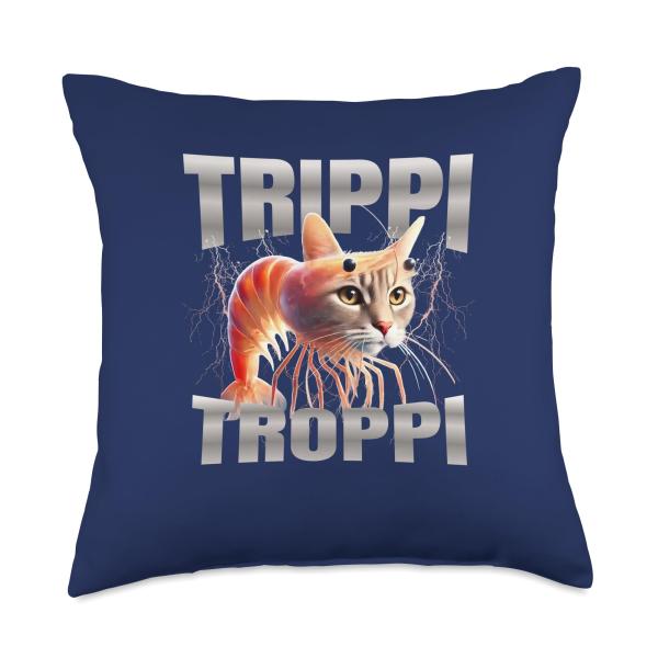 Trippi Troppi Brainrot Italian Brainrot Bootleg Meme Throw Pillow