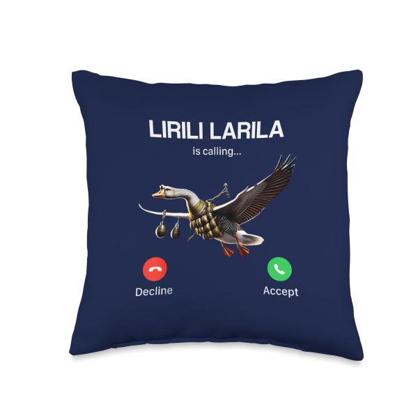 Bombombini Guzzini is Calling Brainrot Italian Brainrot Meme Throw Pillow