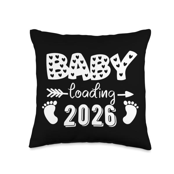 Baby Loading 2026 Feet Hearts Arrow Throw Pillow