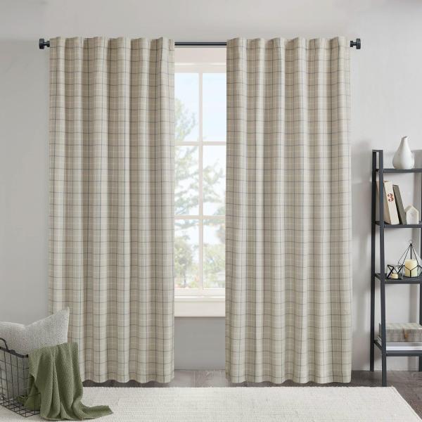 Madison Park Window Curtain for Living Room Thermal Insulated Fleece Lining, Cabin Plaid Curtain Room Darkening Window Drapes Bedroom, Anaheim, 1-Sing