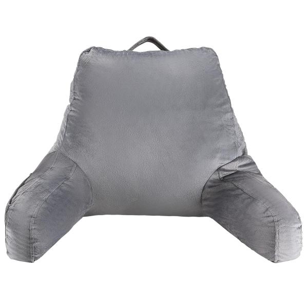 VEVOR Reading Pillow, Standard Size Bed Pillow with Shredded Memory Foam, Back Pillow with 3 Pockets and Washable Short Velvet Cloth, Top with Handle,