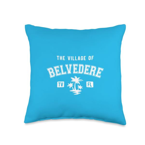 The Village of Belvedere Classic Style Palm Trees Design Throw Pillow