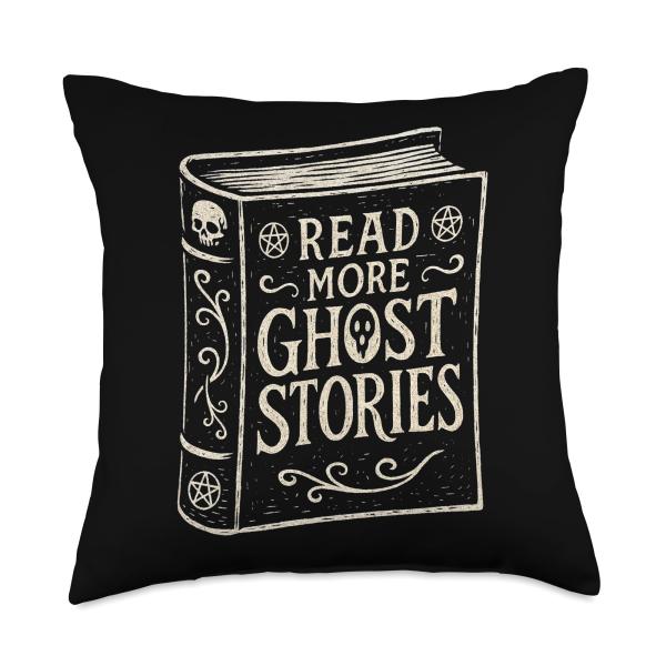 Read More Ghost Stories Horror Book Fan Throw Pillow