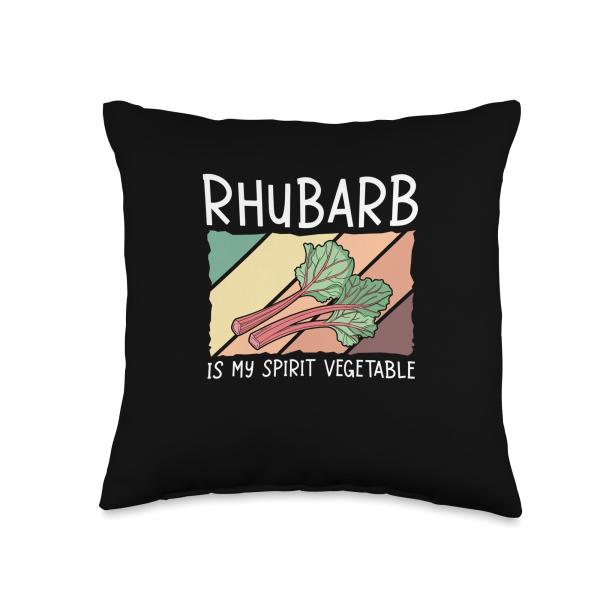 Rhubarb Is My Spirit Vegetable Funny Rhubarb Pie Enthusiasts Throw Pillow