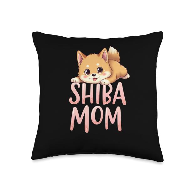 Shiba Mom Dog Shiba Inu Mama Cute Puppy Throw Pillow