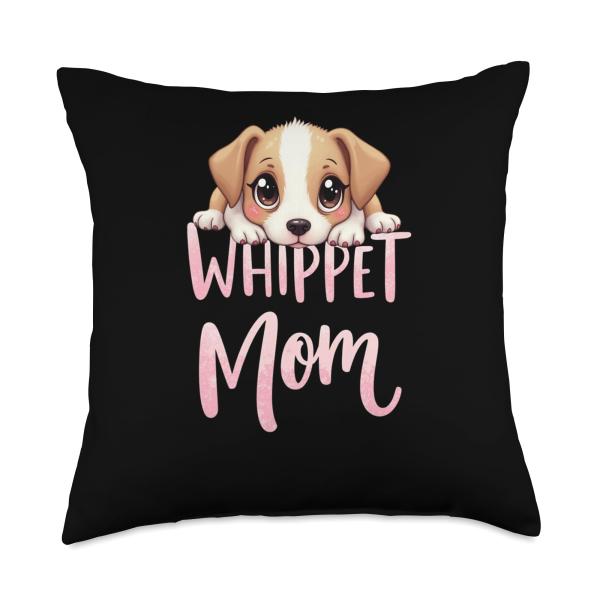 Whippet Mom Dog Whippet Mama Cute Puppy Throw Pillow