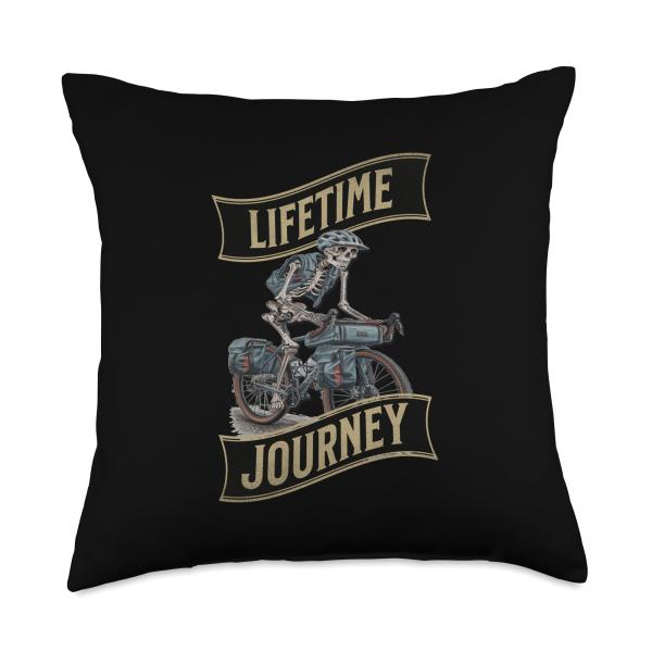 Funny Gravel Bike Motif - Bikepacking Throw Pillow