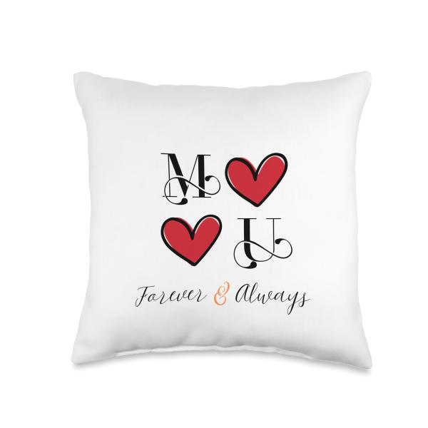 M ＆ U Couples Initials, Wedding, Anniversary, Housewarming Throw Pillow