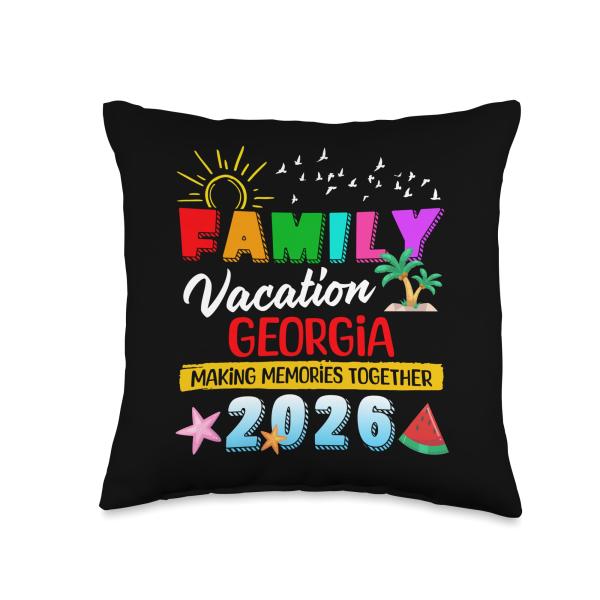 Georgia Family Vacation 2026 Making Memories Reunion Trip Throw Pillow