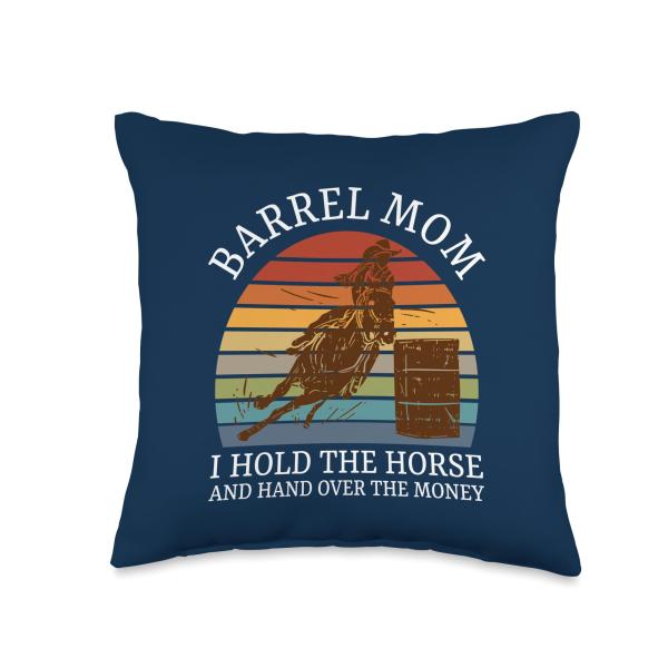 Barrel Mom Funny Barrel Racing Throw Pillow