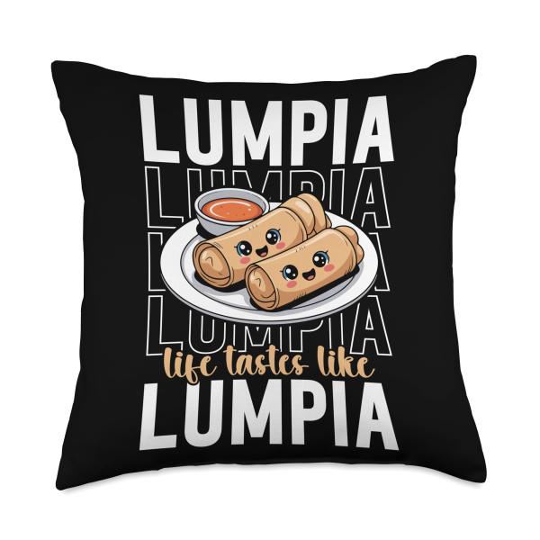 Lumpia Life Tastes Like Lumpia - Spring Roll Tee Wrappers Throw Pillow