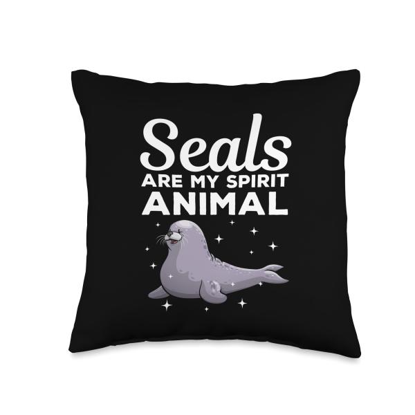 Funny Seal Costume For Men Women Kids Sea Lion Seal Lover Throw Pillow