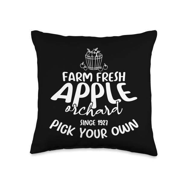 Fresh Apple Orchard Since 1927 Pick Your Own Apple Picking Throw Pillow