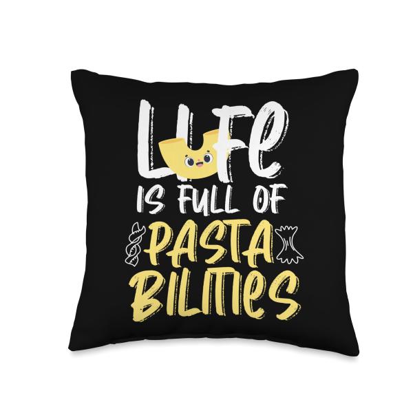 Life Is Full Of Pasta-Bilities Funny Mac N Cheese Pun Throw Pillow