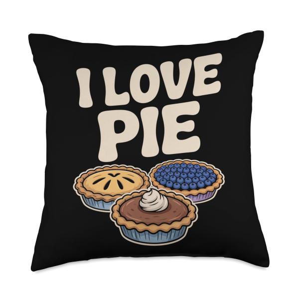 I Love Pie Sweet Dessert Enthusiast Throw Pillow