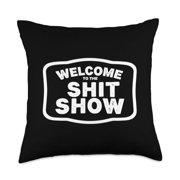 Sarcastic Political Humor United States Democracy Shit Show Throw Pillow