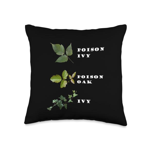 Identify the Poison Ivy Plant and Poison Oak Plant Leaves Throw Pillow