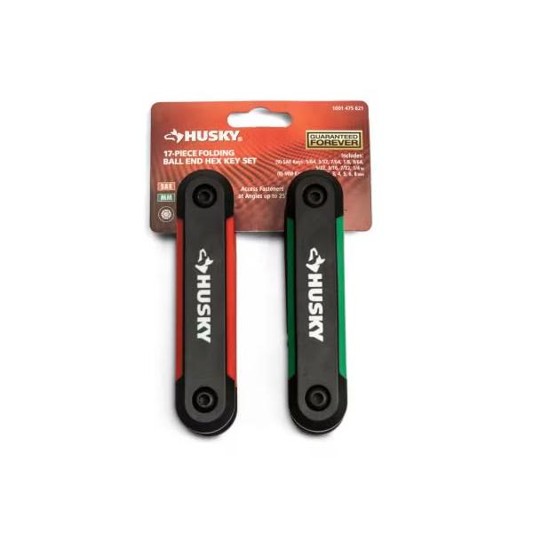 Husky Ball End Folding Hex Key (9-Pieces SAE and 8-Pieces MM)