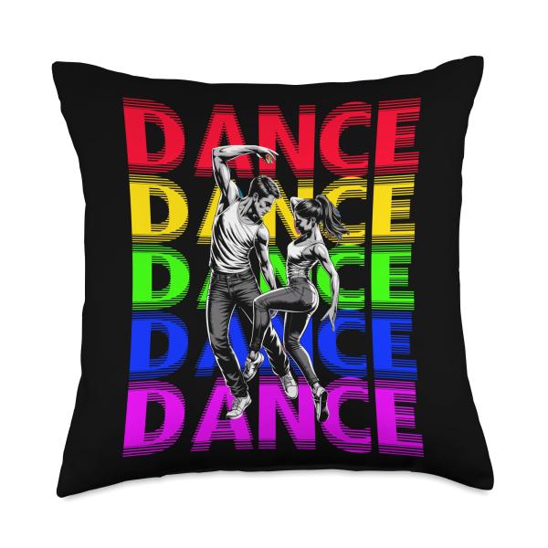 Dance Dance Dance Vibrant Motion Energy Throw Pillow