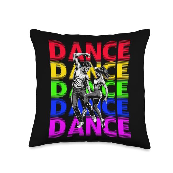 Dance Dance Dance Vibrant Motion Energy Throw Pillow