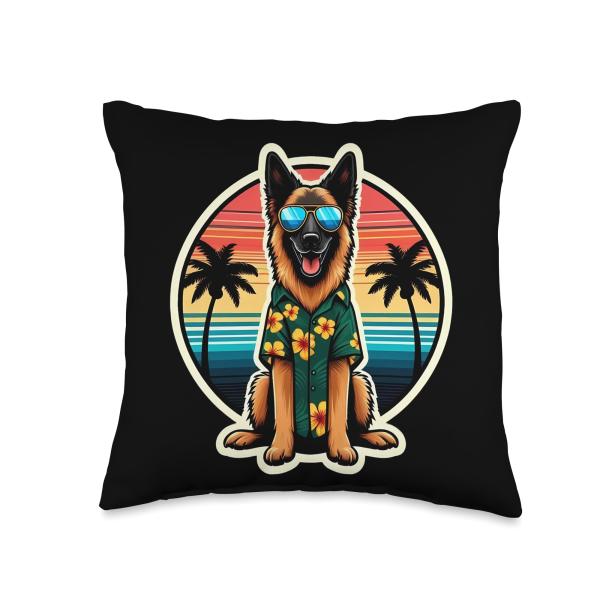 Belgian Laekenois Dog Owner Summer Vibes Vacation Holiday Throw Pillow