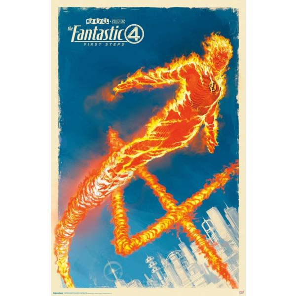 Marvel Fantastic Four: First Steps (2025) - The Human Torch Wall Poster, 19L" x 13W", Premium Unframed Version