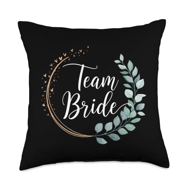 Team Bride Wedding Hen Night Eucalyptus Throw Pillow
