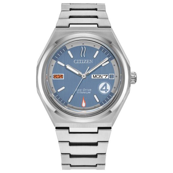 CITIZEN エコドライブ ファンタスティック4 AW0131-66W メンズ スーパーチタン ブルーダイヤル 曜日・日付 限定