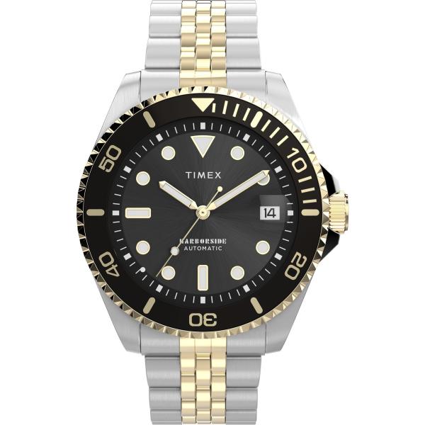 Timex メンズ Harborside Coast 自動巻き 40mm ツートーンブレスレット
