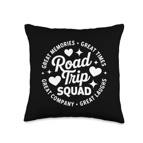 Road Trip Squad Family Couples Girls Road Trip Throw Pillow