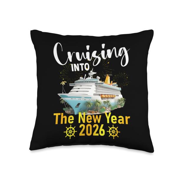 Cruising Into New Year 2026 Party Reunion Family Friend Trip Throw Pillow