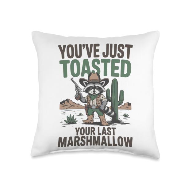 You've Just Toasted Your Last Marchmallow Animal Throw Pillow