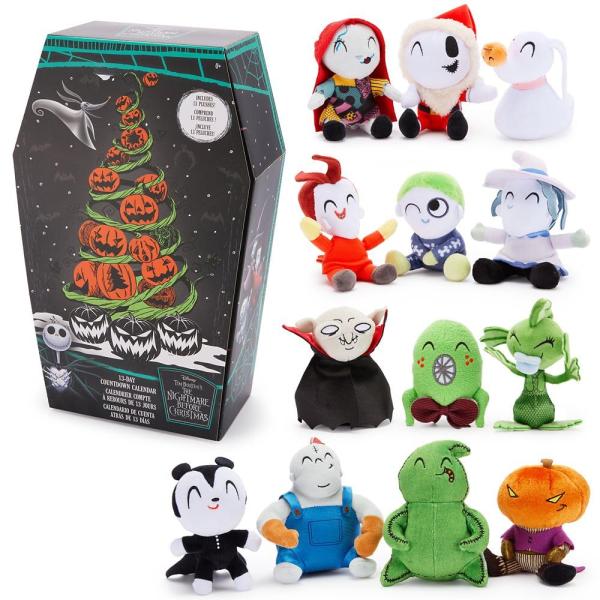 Disney Store Official The Nightmare Before Christmas 13-Day Halloween Countdown Calendar - Includes 13 Mini Disney Plush Toys Featuring Santa Jack Ske
