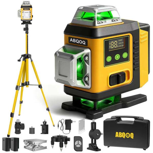 Laser Level 360 Self Leveling with Tripod, 4D Green Laser for Construction
