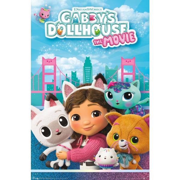 Gabby's Dollhouse: The Movie (2025) - Key Art Wall Poster, 19L" x 13W", Premium Unframed Version