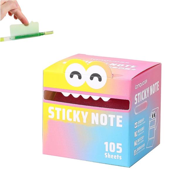 Cute Monster Pattern Sticky Note, 105pcs/Box Funny Pastel Animal Post It Notes, Self-Adhesive Note Boxes, Easy Post Memo Pads, Small to Do List, Post