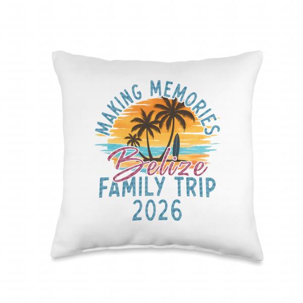 Family Belize Vacation 2026 Summer Vacation Matching Throw Pillow