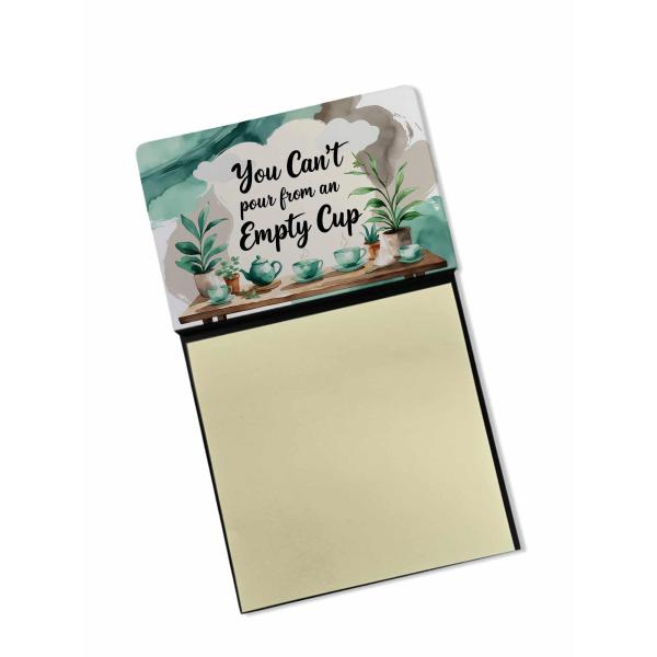 Caroline's Treasures You Can't Pour from an Empty Cup Funny Sticky Note Holder for Teacher's Gift Refillable with 3x3 Notes